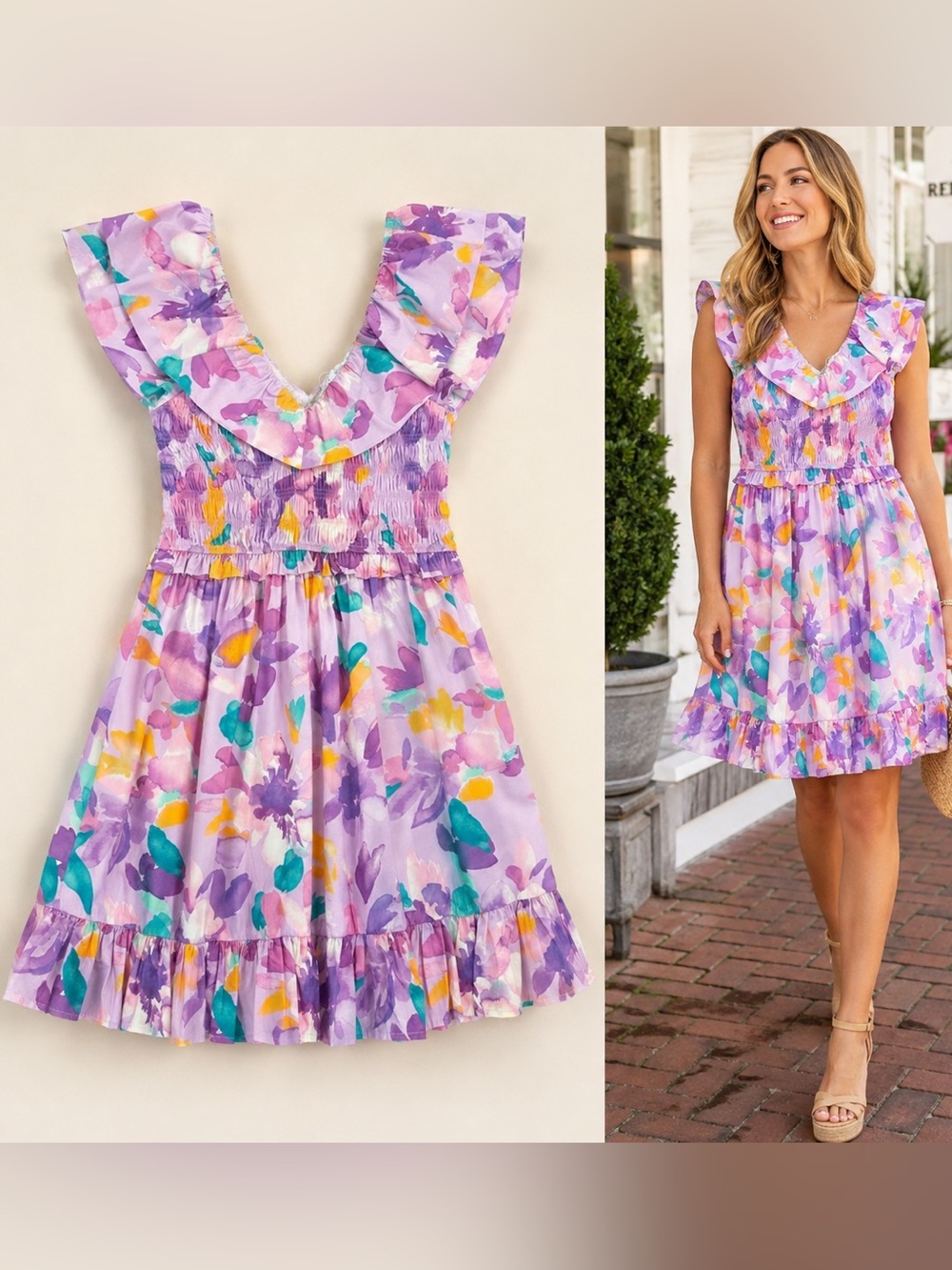 MEET ME IN SANTORINI - Purple Fit and Flare Dress NWT